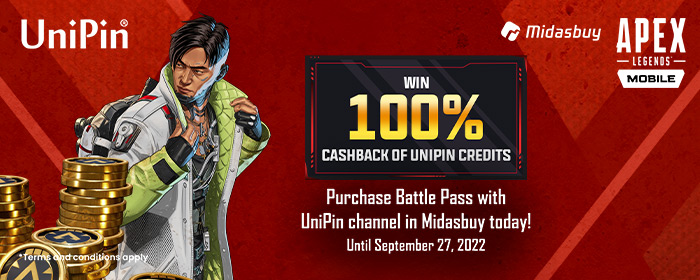 Apex Legends-Get 100% Cashback of UniPin Credits! (MY)